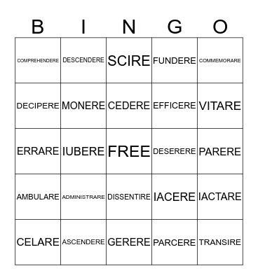 2 CP FINAL EXAM VERBS Bingo Card