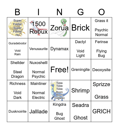 Pokemon Bingo Card