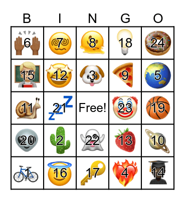 Emojis Bingo Card
