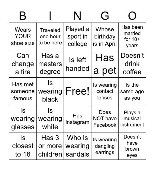 Katherine's Wedding Shower Bingo Card