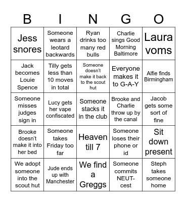 Man 24 Bingo Card