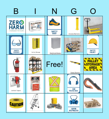 Zero Harm Day Bingo Card