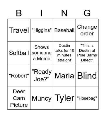 PBD Bingo Card
