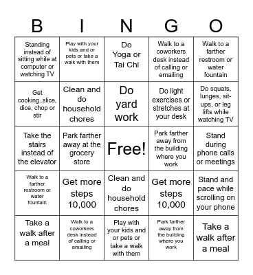 N.E.A.T. Bingo Card