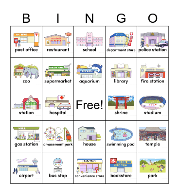 Around Town Bingo Card