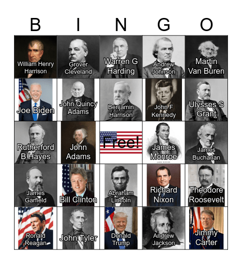 POTUS Bingo Card