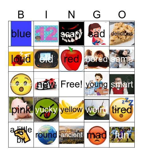 Adjective Bingo Card