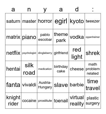 infinite craft Bingo Card
