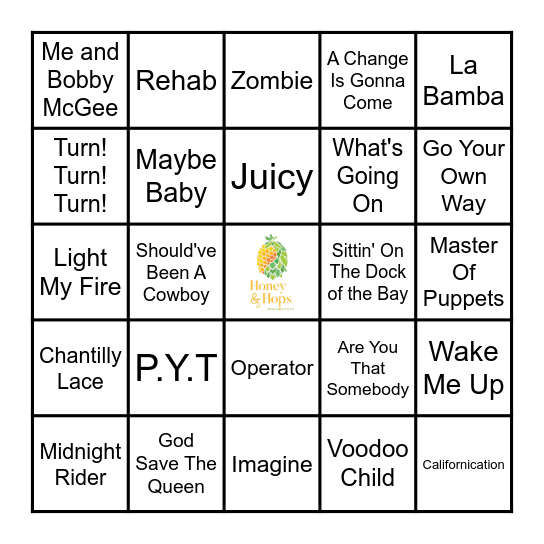 Musicians Gone Too Soon Bingo Card