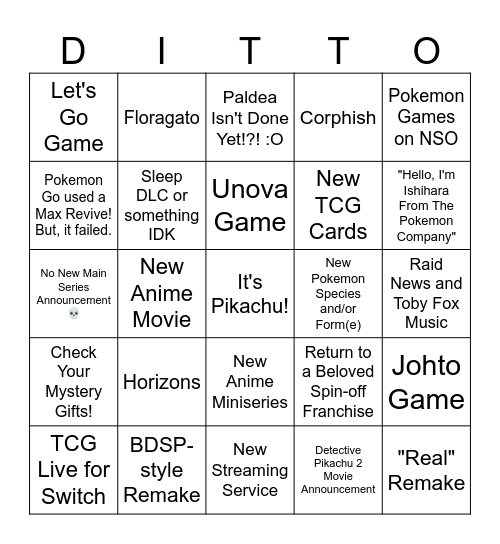 Pokemon Day 2024 Bingo Card