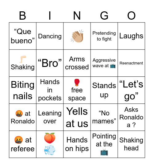 UFC Bingo Card