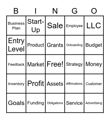 Business Vocab Bingo Card