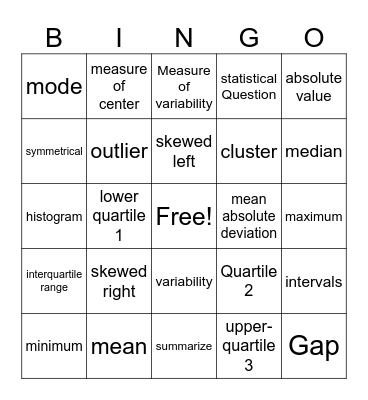 6th Grade SP Bingo Card