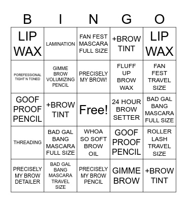 BENEFIT ADD-ON BINGO Card