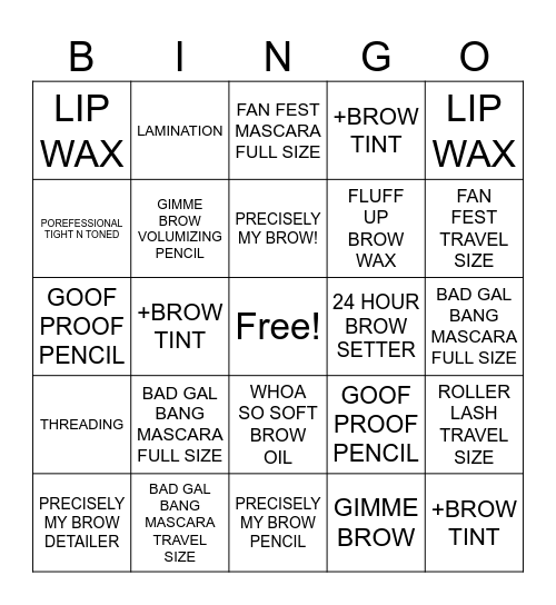 BENEFIT ADD-ON BINGO Card