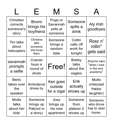 A-Platoon Bingo Card