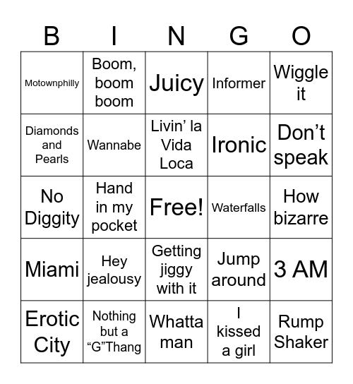 #2 —-  90’s Bingo Card