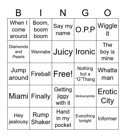 ::::Mix:::: Bingo Card