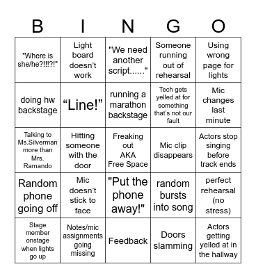 Tech Week Bingo Card
