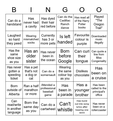 FIND SOMEONE WHO... Bingo Card