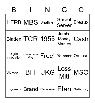 SFCU BINGO Card