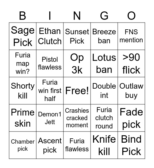 Val-entine Bingo Card