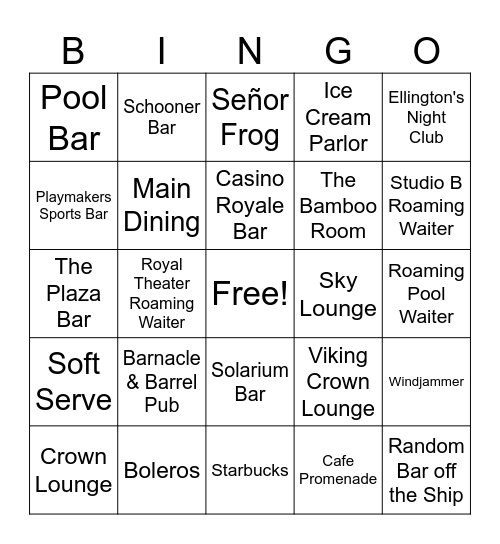 Mariner Bingo! Bingo Card