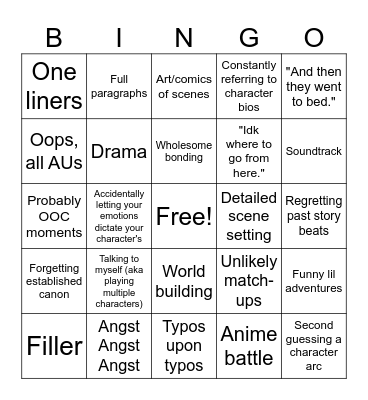 RP Bingo Card
