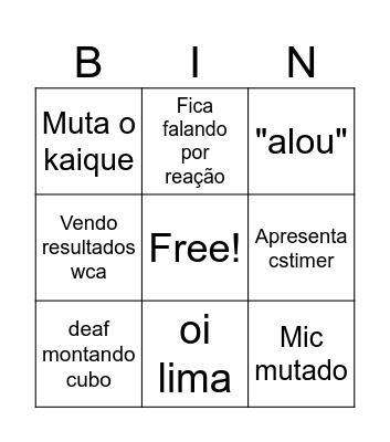 Caio call Bingo Card