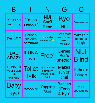 ✨Kyo Kaneko Graduation Bingo✨ Bingo Card