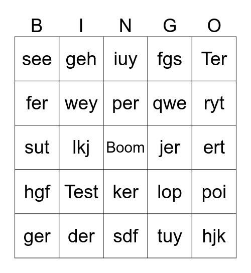 30 Bingo Card