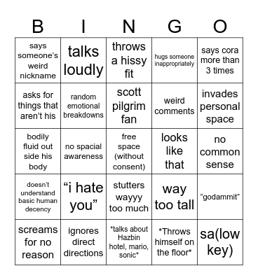 someone we know bingo Card