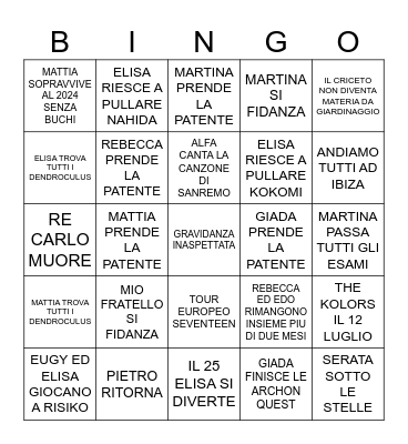 BINGO 2024 Bingo Card