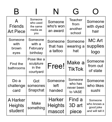 VASE BINGO Card