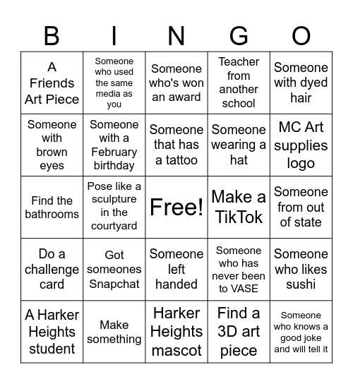 VASE BINGO Card