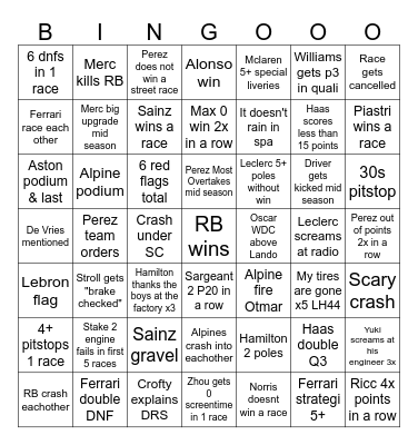 season juicer Bingo Card