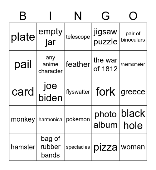 infinite craft Bingo Card