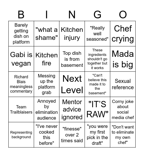 NLC Bingo Card