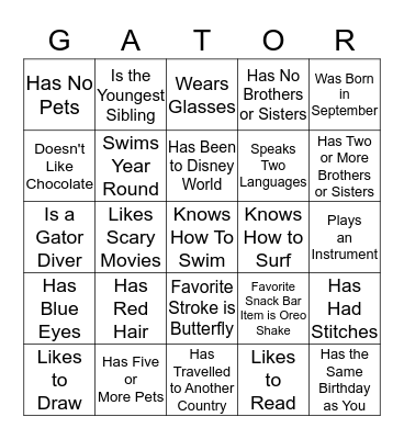 Find Someone Who... Bingo Card
