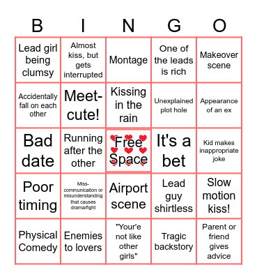 ROM-COM Bingo Card