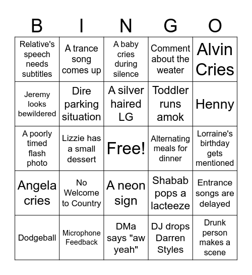 secret bingo mission Bingo Card