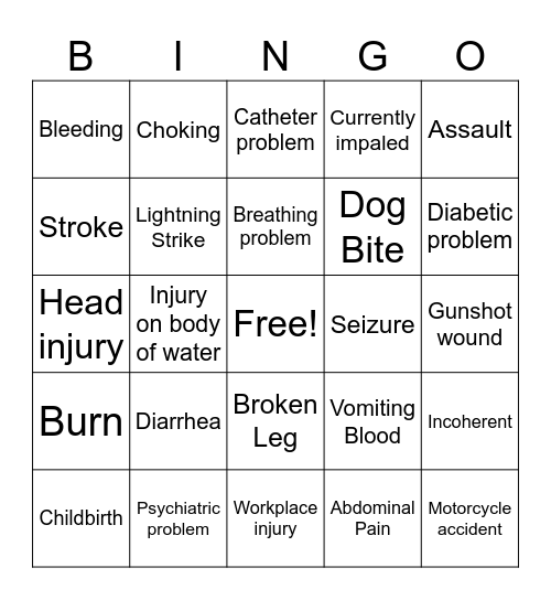 EMD Calls Bingo Card