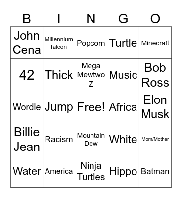 Infinite Crafting Bingo Card