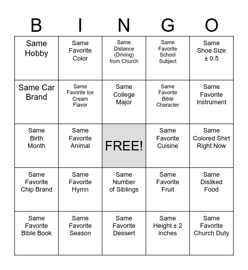 YASC NorCal 2024 Icebreaker Bingo Card