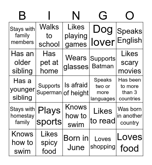 BINGO Card