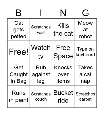 Stray Bingo Card