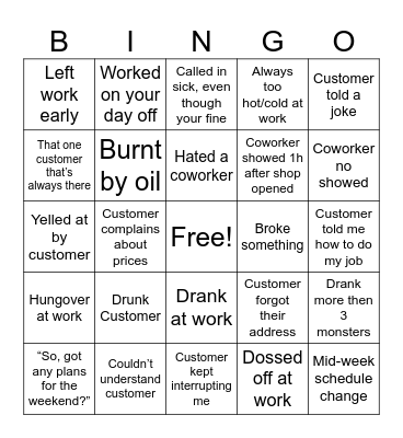 Chippy Bingo Card