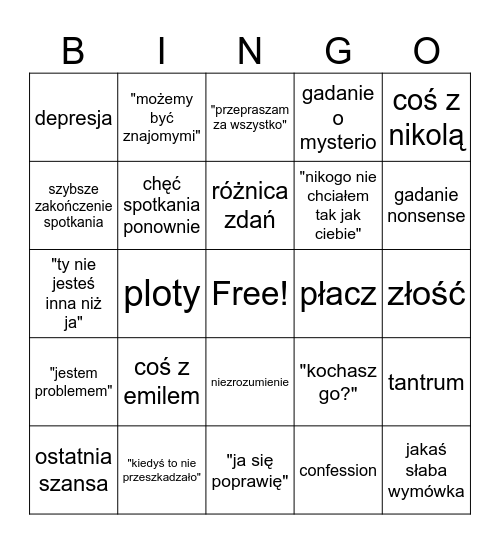 Super Bowl KUWJ - spotkanie 17.02 Bingo Card