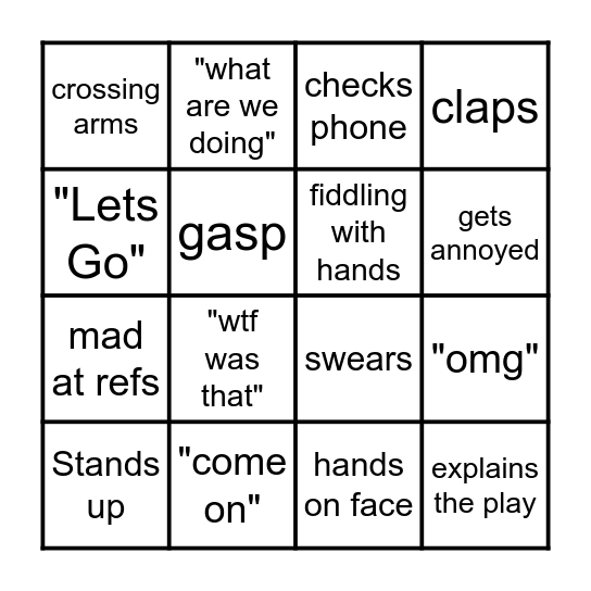 Football bingo Card