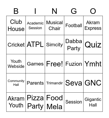 Ymht Bingo Card